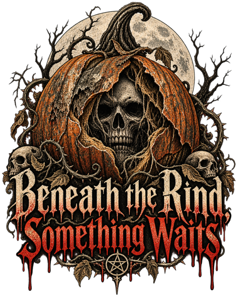 BEHIND THE RIND SOMETHING WAITS free Halloween PNG design