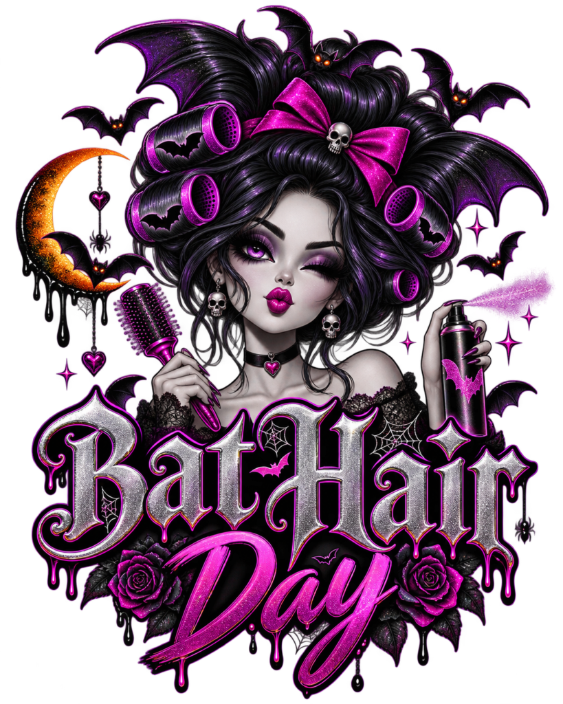 Bat Hair Day free Halloween PNG design