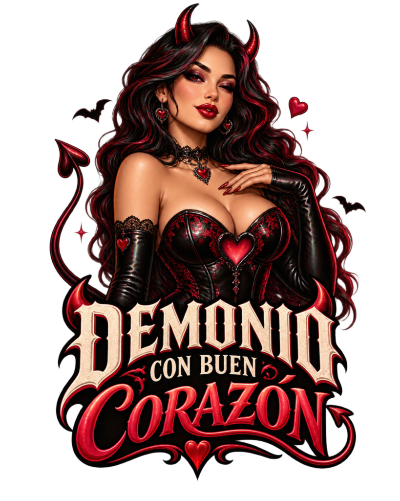 DEMONIO CON BUEN CORAZON free Halloween PNG design