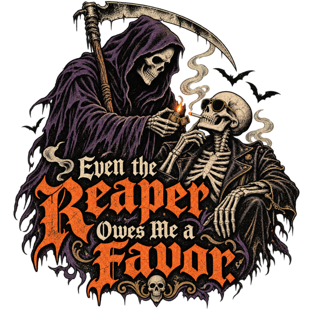 Even the Reaper Owes Me a Favor free Halloween PNG design