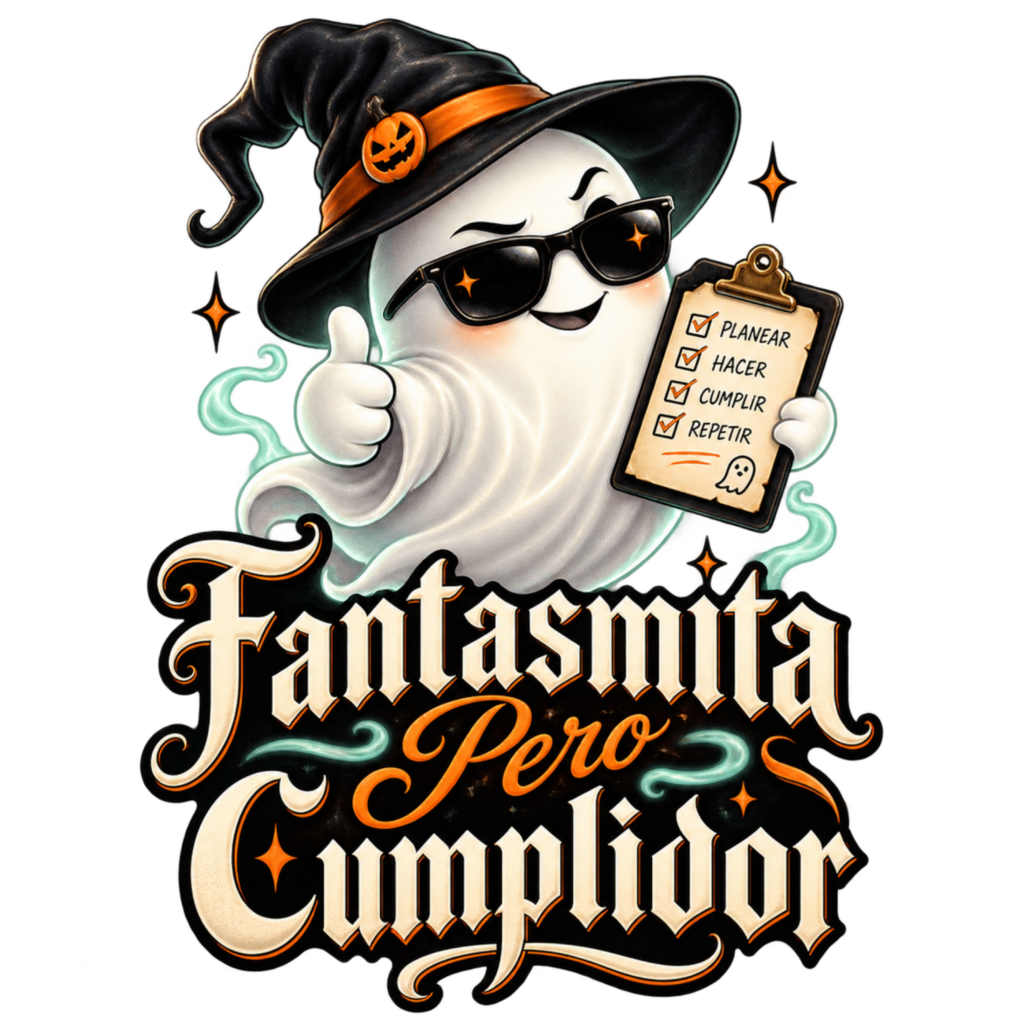 FANTASMITA PERO CUMPLIDOR free Halloween PNG design