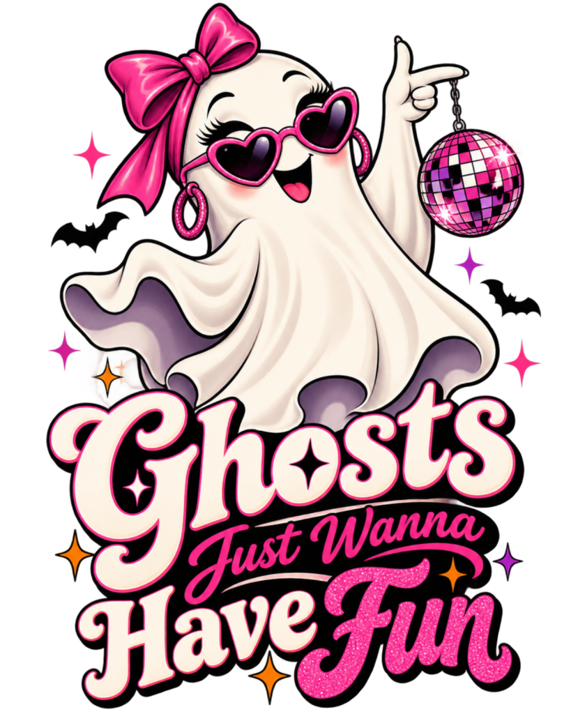 GHOSTS JUST WANNA HAVE FUN free Halloween PNG design