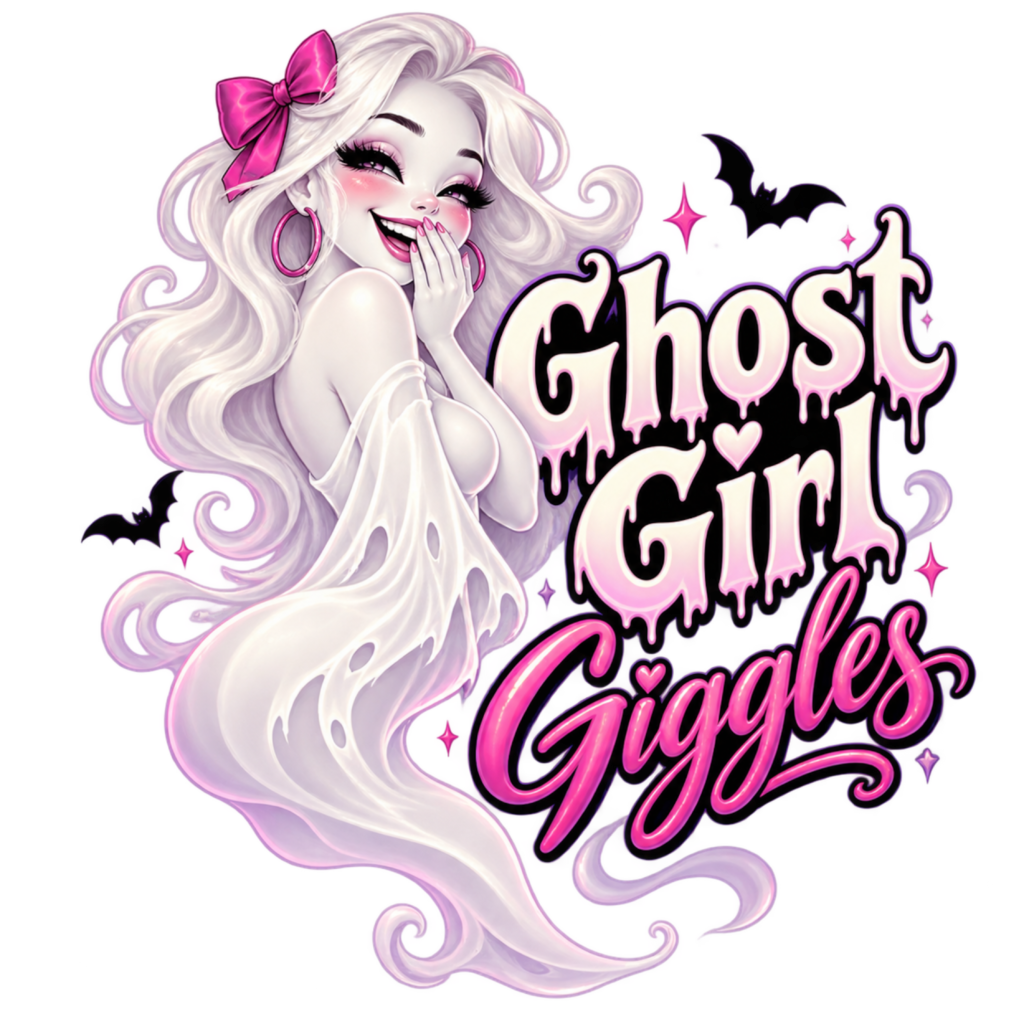 Ghost Girl Giggles free Halloween PNG design