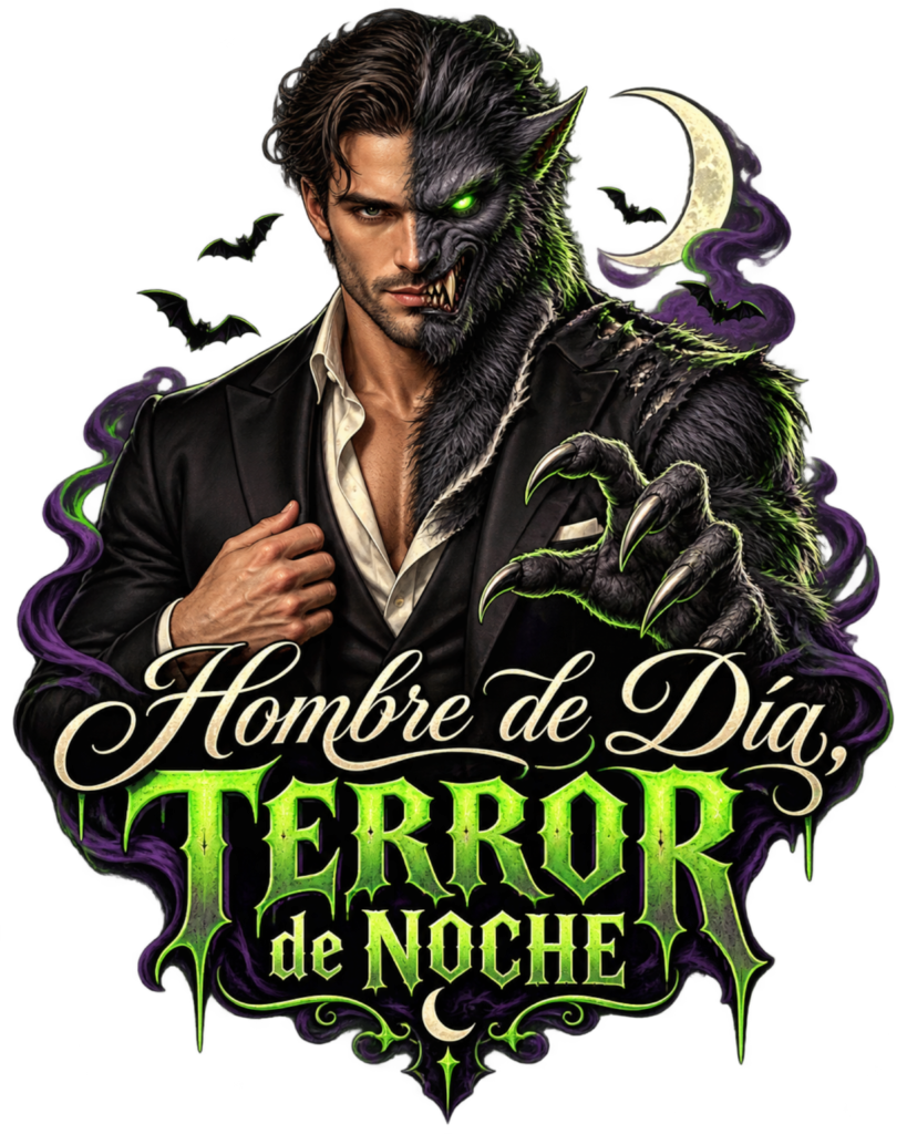HOMBRE DE DIA TERROR DE NOCHE free Halloween PNG design