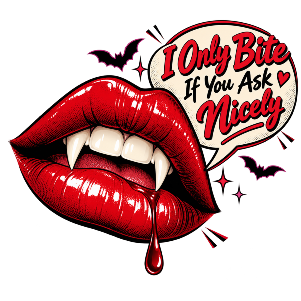I Only Bite If You Ask Nicely free Halloween PNG design
