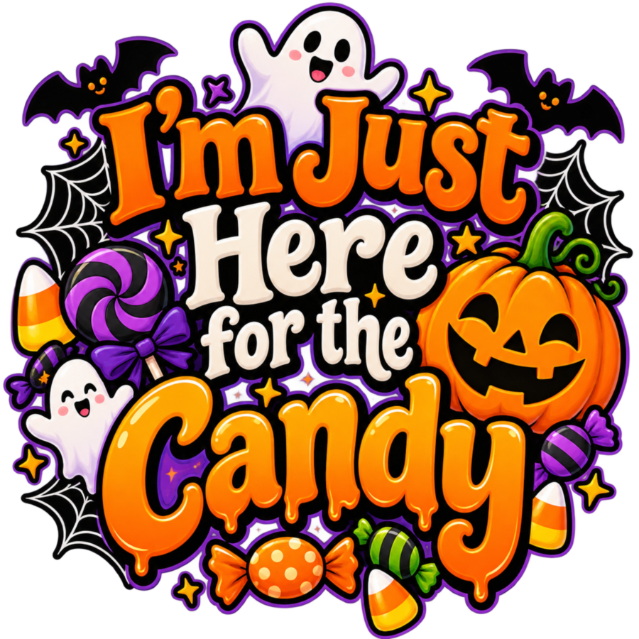 Im Just Here for Candy free Halloween PNG design
