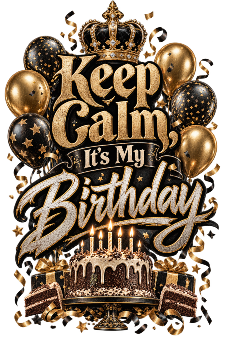 Keep Calm, It’s My Birthday free PNG design