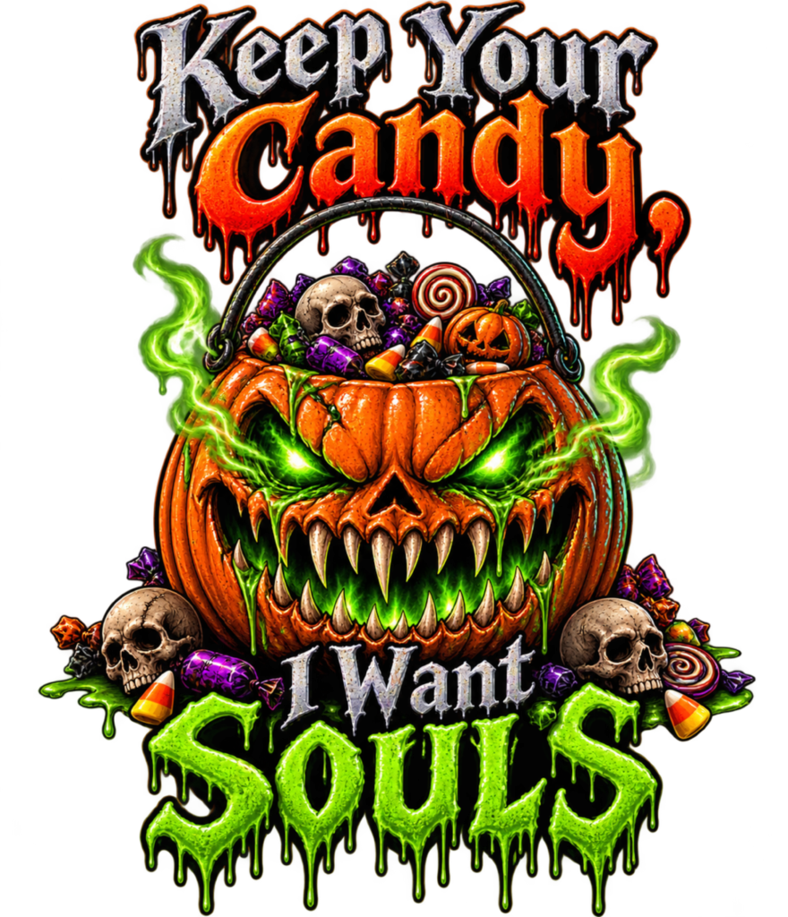 Keep Your Candy, I Want Souls free Halloween PNG design