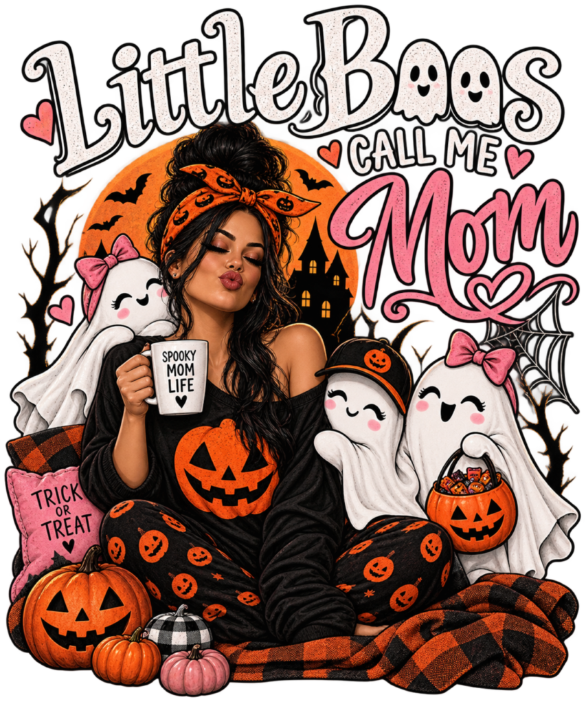 Little Boos Call Me Mom free Halloween PNG design