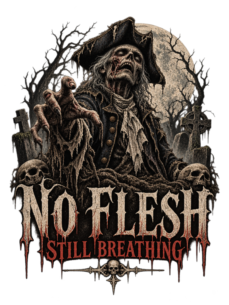 NO FLESH STILL BREATHING free Halloween PNG design