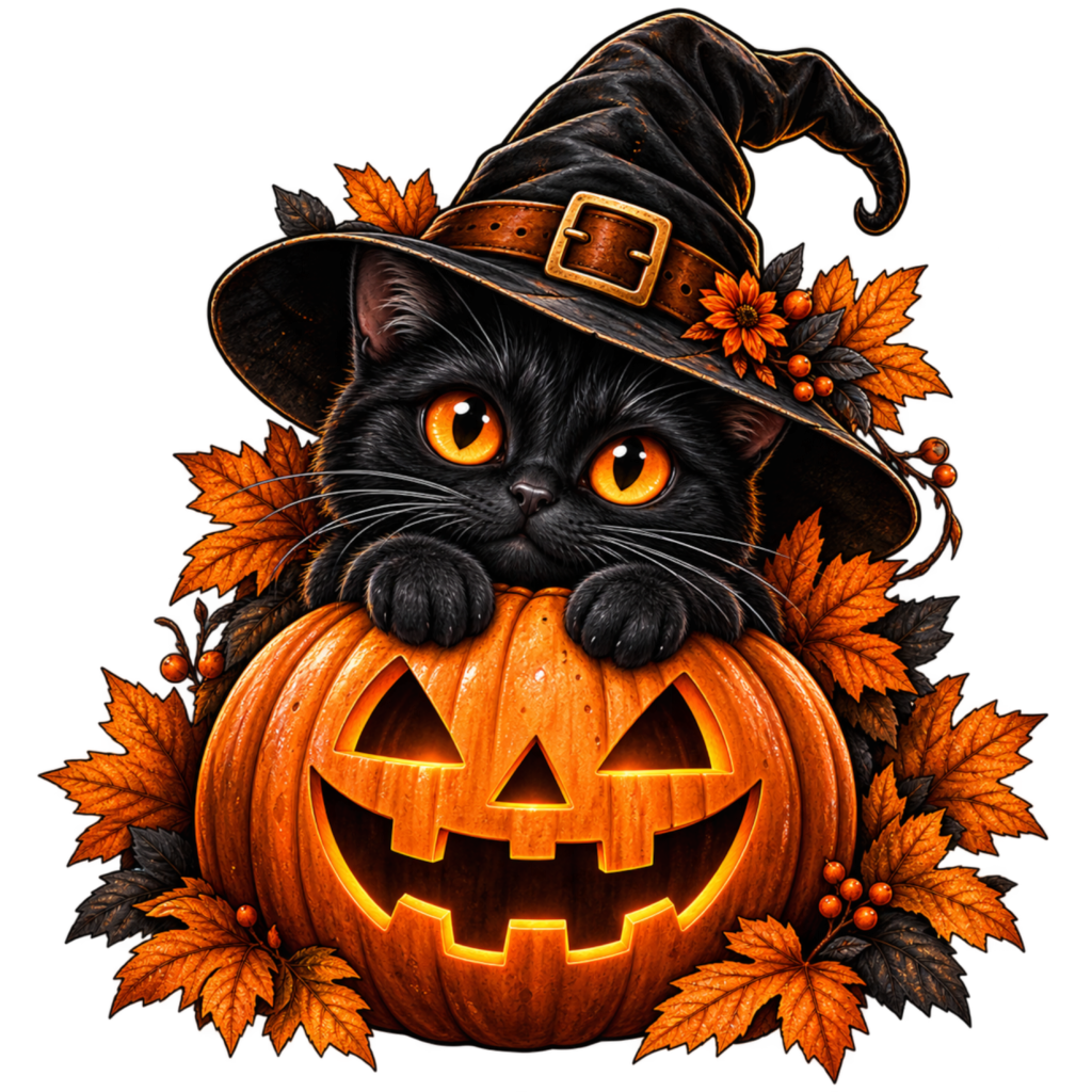 Pumpkin Familiar free Halloween PNG design
