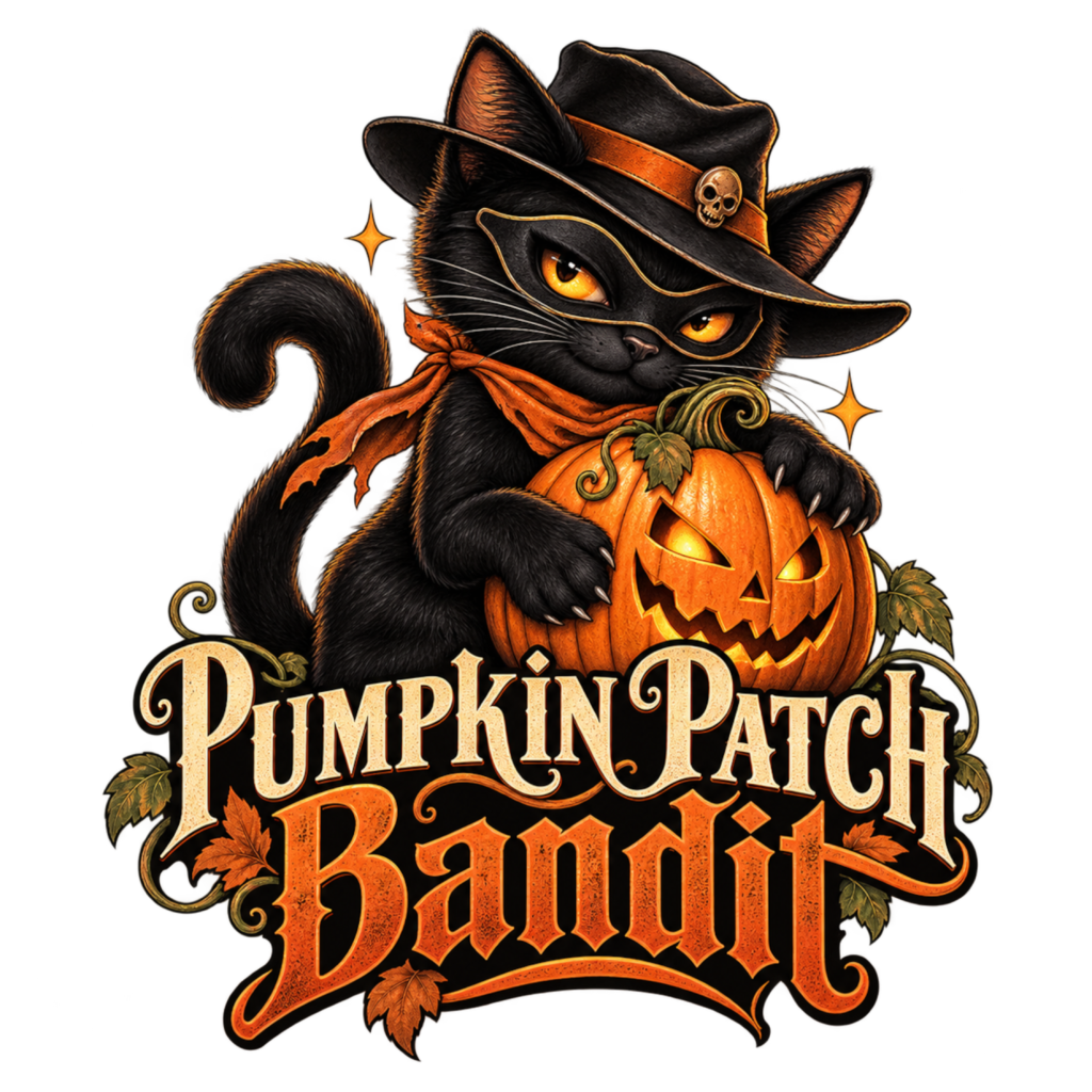 Pumpkin Patch Bandit free Halloween PNG design