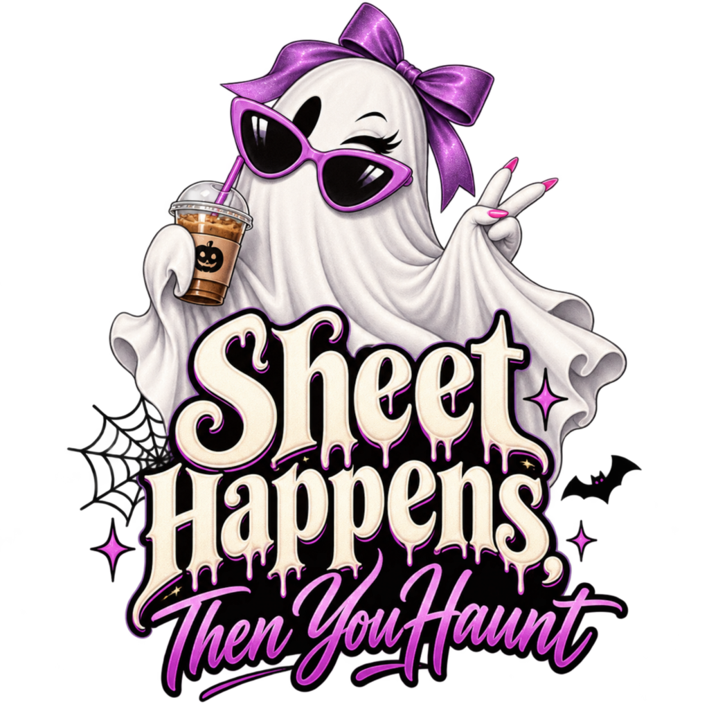 Sheet Happens, Then You Haunt free Halloween PNG design