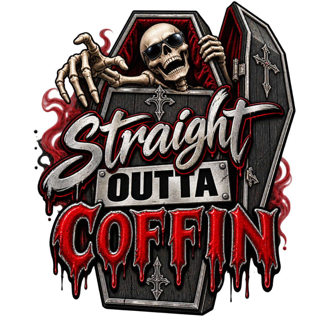 Straight Outta Coffin free Halloween PNG design