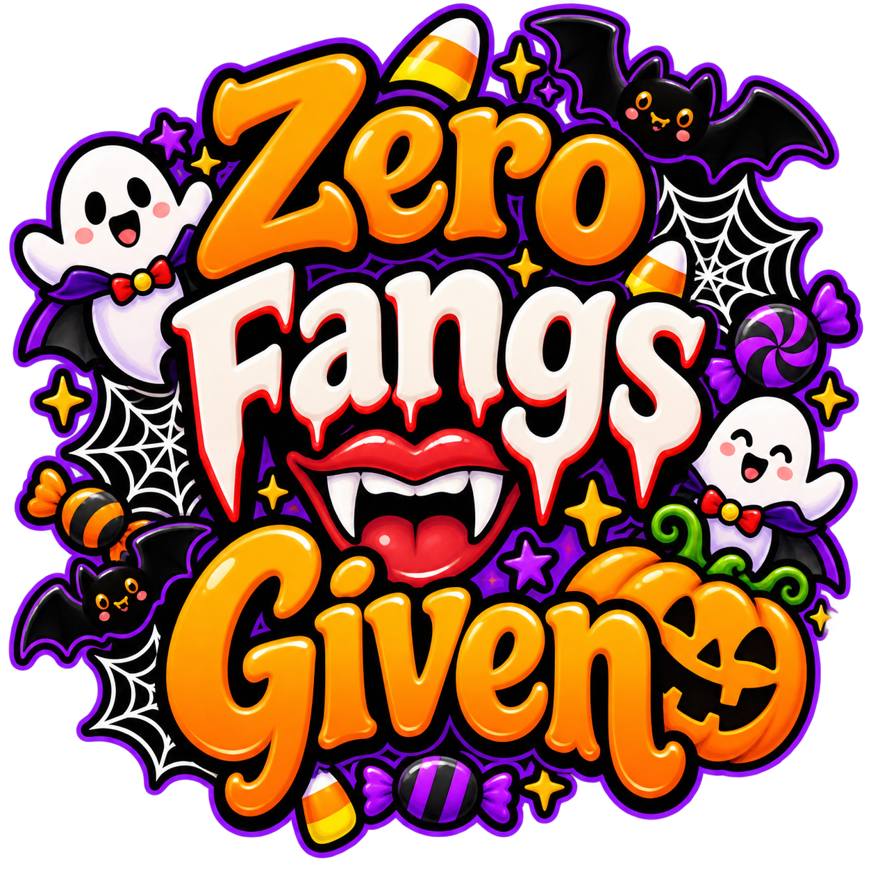 Zero Fangs Given free Halloween PNG design