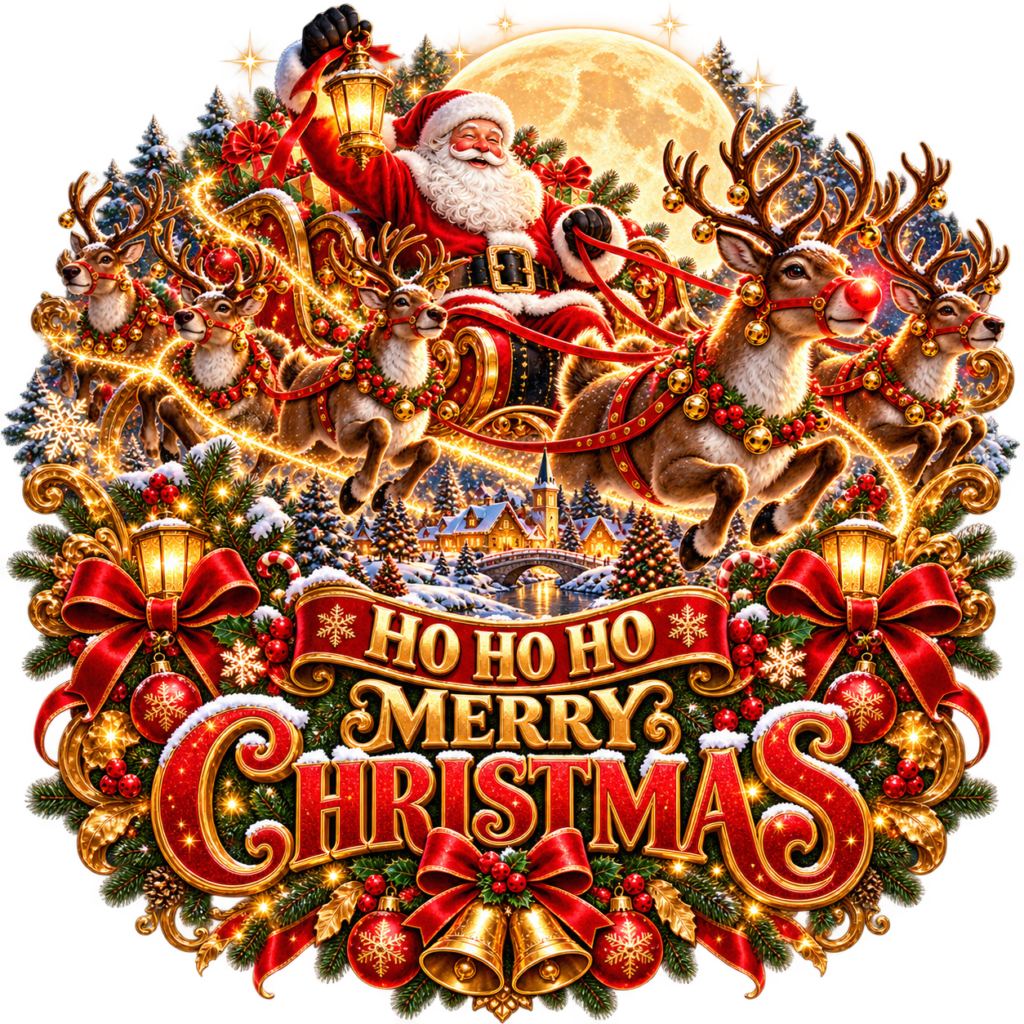 HO-HO MERRY CHRISTMAS free PNG design